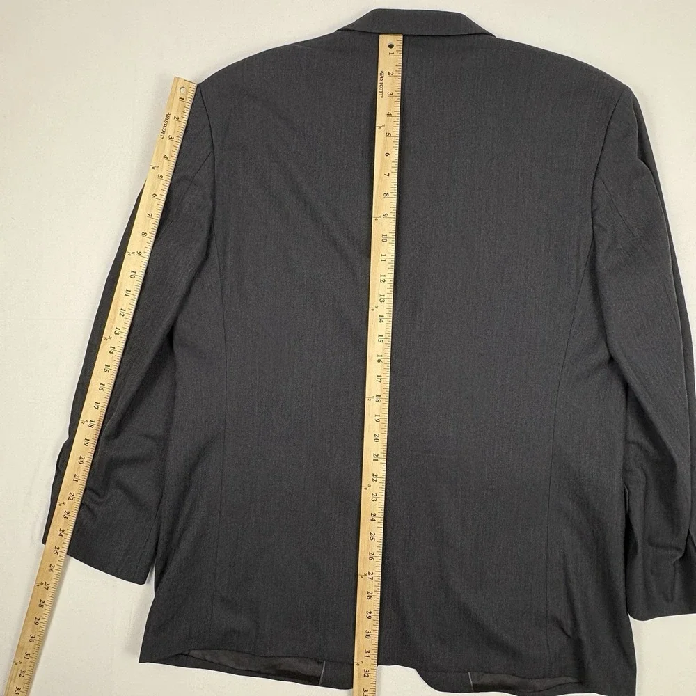 Brooks Brothers Sport Coat 46 Long 100% Lambswool Charcoal Herringbone